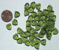 50 9mm Triangle Beads - Olive